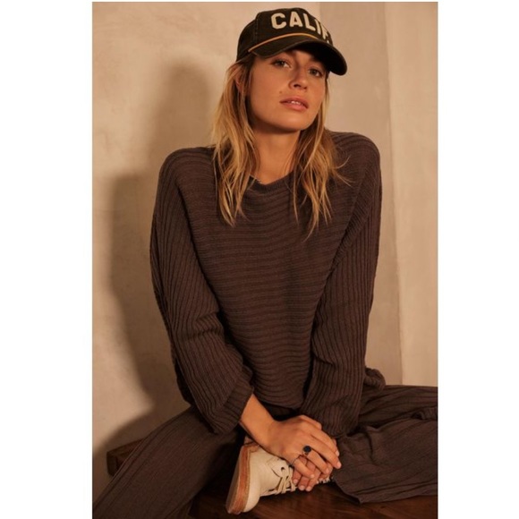 Free People Beach Imogene Ribbed Knit Sweater Flare Pants Size S - Picture 7 of 12